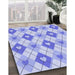 Machine Washable Transitional Light Slate Blue Rug in a Family Room, wshpat246blu