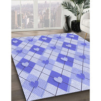 Patterned Light Slate Blue Rug, pat246blu