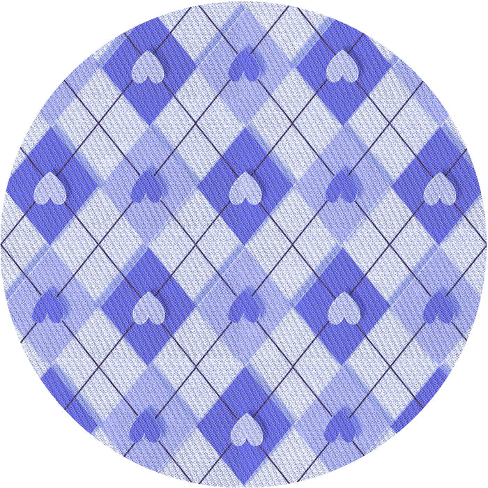 Square Patterned Light Slate Blue Rug, pat246blu