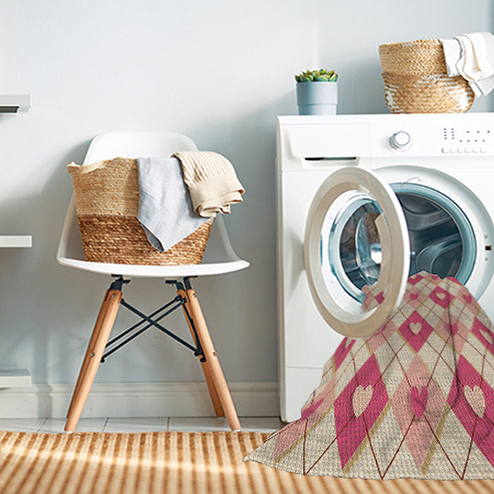 Machine Washable Transitional Deep Peach Orange Rug in a Washing Machine, wshpat246brn