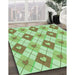 Patterned Light Green Rug in Family Room, pat246grn