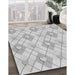 Machine Washable Transitional Dark Gray Rug in a Family Room, wshpat246gry