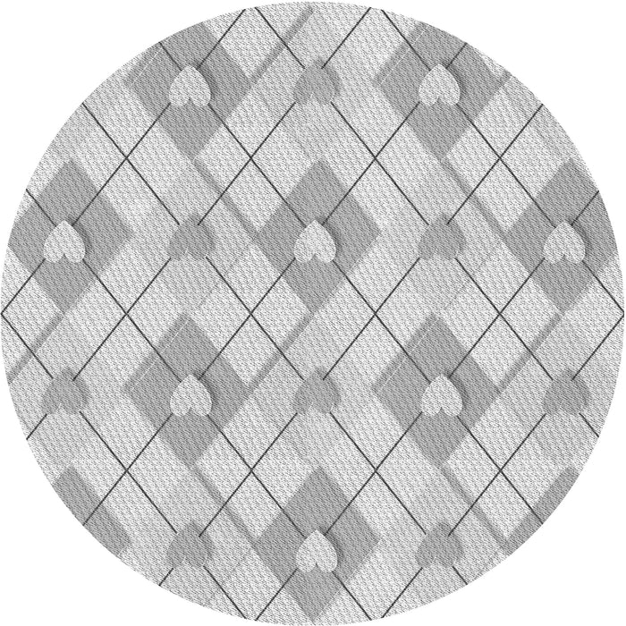 Square Patterned Dark Gray Rug, pat246gry