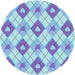 Square Patterned Blue Rug, pat246lblu