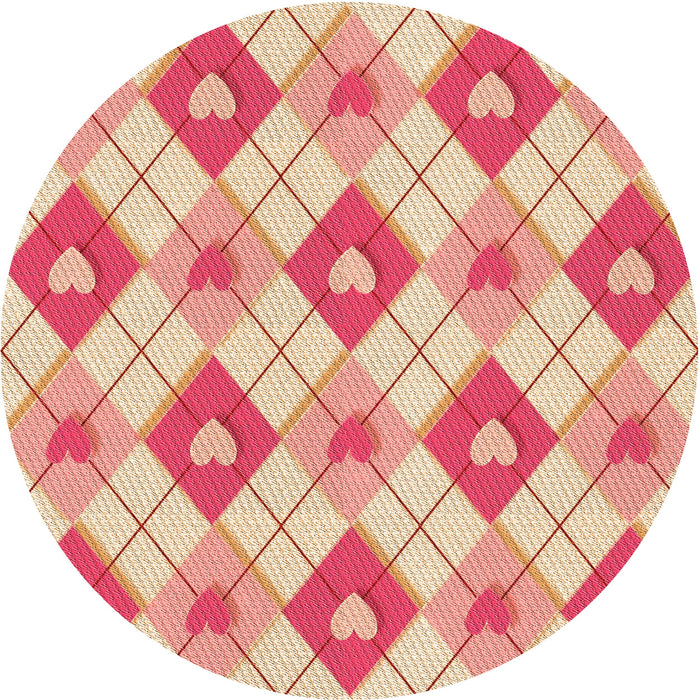 Square Patterned Red Rug, pat246org