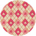 Square Patterned Red Rug, pat246org