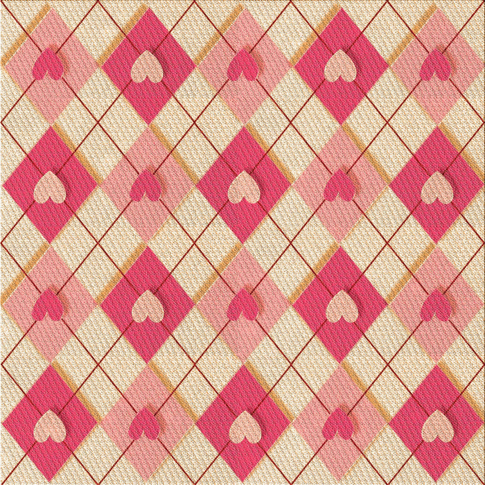 Round Patterned Red Rug, pat246org