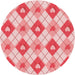 Square Patterned Deep Rose Pink Rug, pat246rd