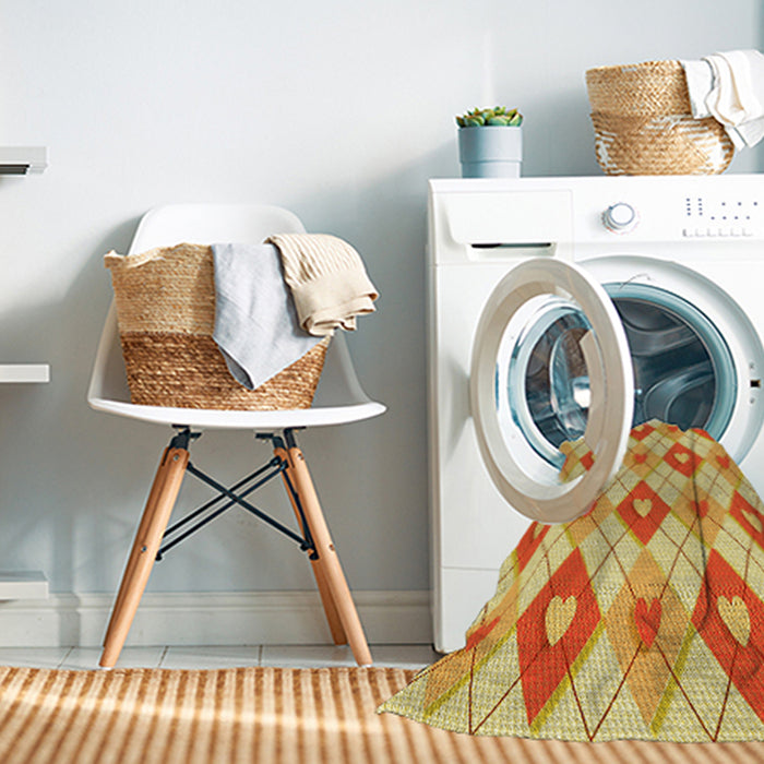 Machine Washable Transitional Orange Red Orange Rug in a Washing Machine, wshpat246yw