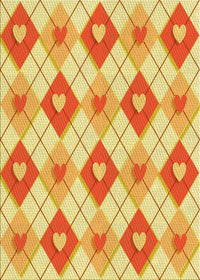 Machine Washable Transitional Orange Red Orange Rug, wshpat246yw