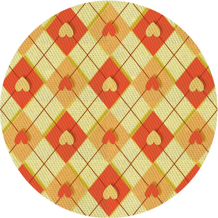 Square Machine Washable Transitional Orange Red Orange Rug in a Living Room, wshpat246yw