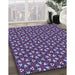 Patterned Plum Purple Rug in Family Room, pat2460blu