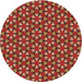 Square Patterned Red Rug, pat2460brn