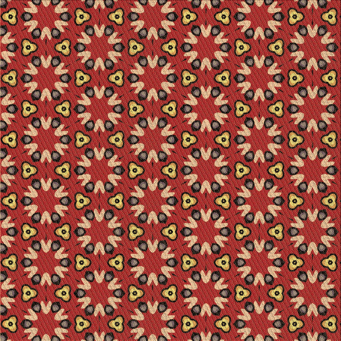 Round Machine Washable Transitional Red Rug, wshpat2460brn