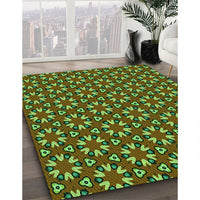 Patterned Bakers Brown Rug, pat2460grn