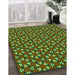 Patterned Bakers Brown Rug in Family Room, pat2460grn