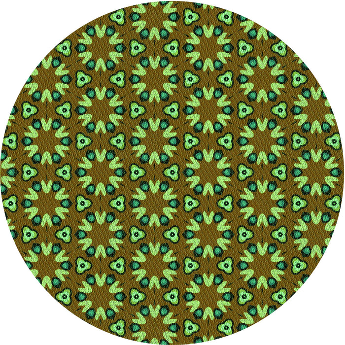 Square Patterned Bakers Brown Rug, pat2460grn