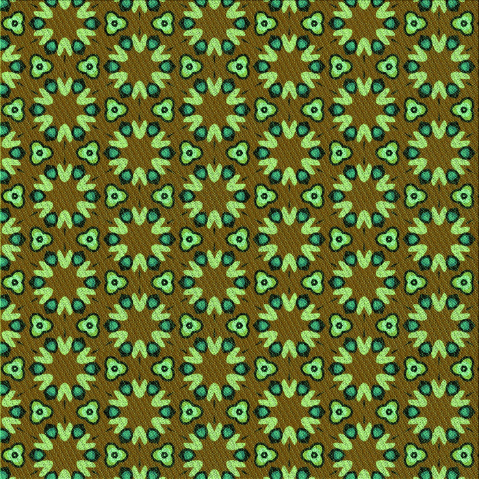 Round Patterned Bakers Brown Rug, pat2460grn