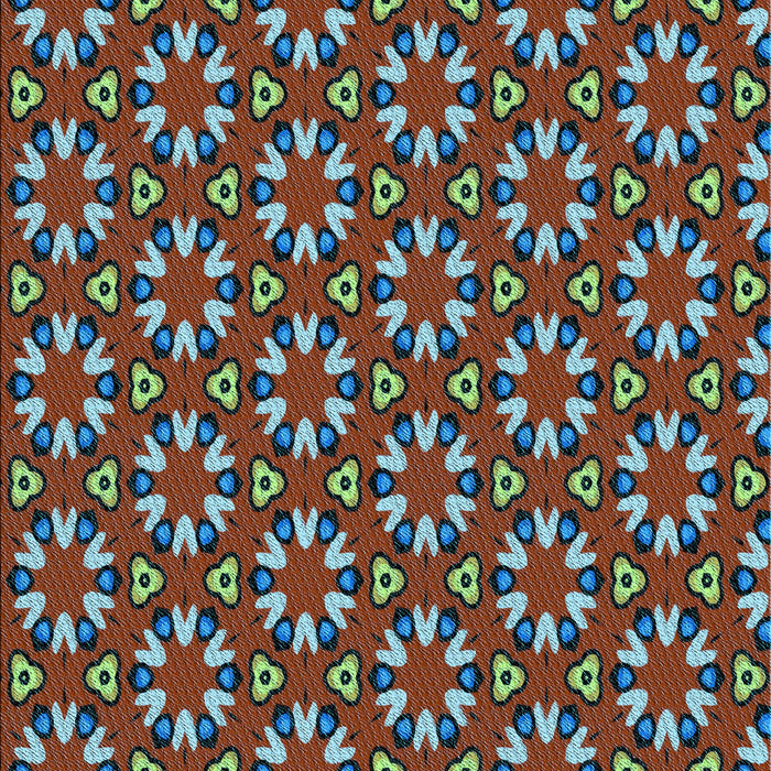 Patterned Saffron Red Rug, pat2460lblu