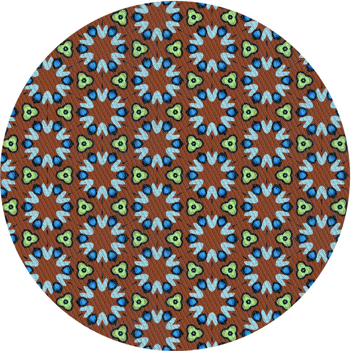 Square Patterned Saffron Red Rug, pat2460lblu