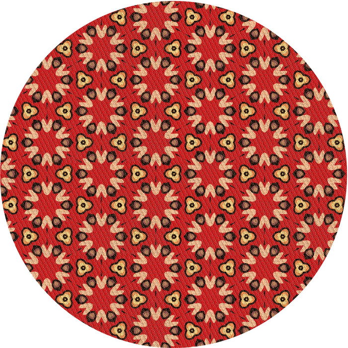 Square Patterned Red Rug, pat2460org