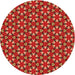 Square Patterned Red Rug, pat2460org