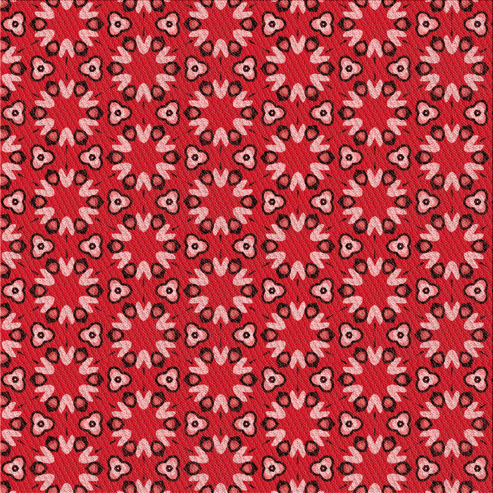 Round Patterned Red Rug, pat2460rd