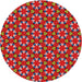 Sideview of Patterned Red Novelty Rug, pat2460