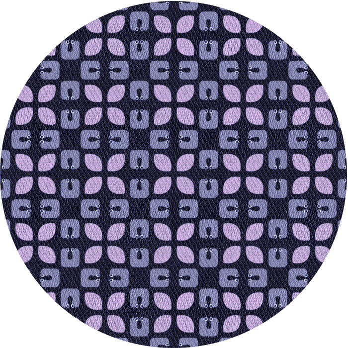 Square Patterned Night Blue Rug, pat2461blu