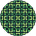 Square Patterned Deep Teal Green Rug, pat2461lblu