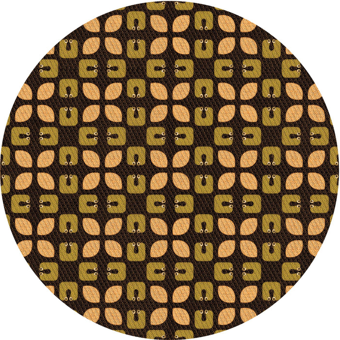 Square Patterned Orange Rug, pat2461org