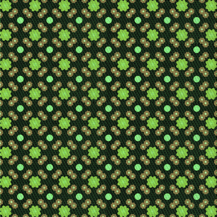 Round Patterned Black Rug, pat2462grn