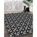 Patterned Midnight Gray Rug in Family Room, pat2462gry