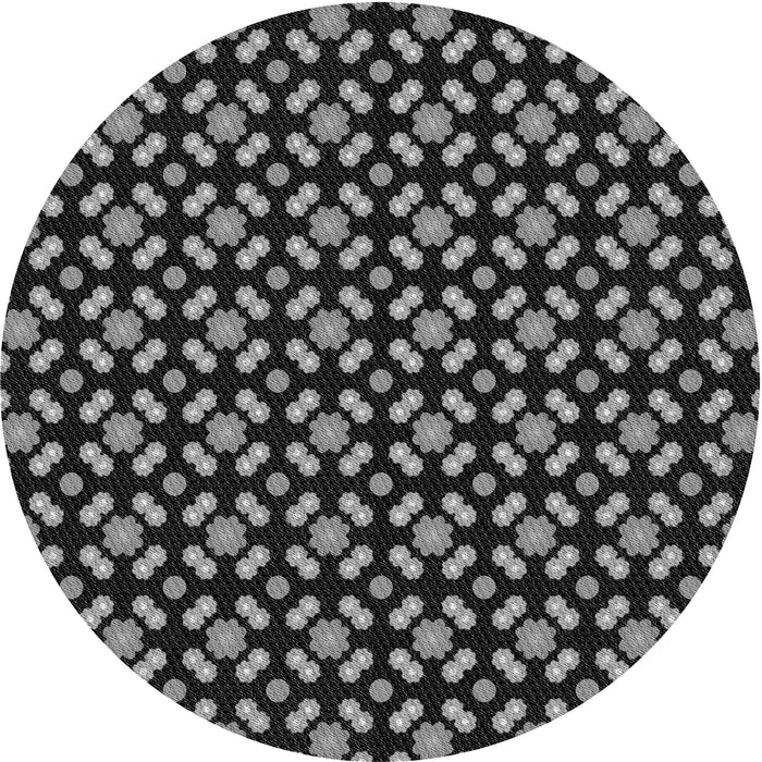 Square Patterned Midnight Gray Rug, pat2462gry