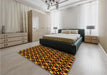 Patterned Red Rug in a Bedroom, pat2462yw