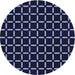 Square Patterned Night Blue Rug, pat2463blu