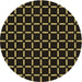 Square Patterned Black Rug, pat2463brn