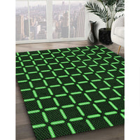 Patterned Black Rug, pat2463grn