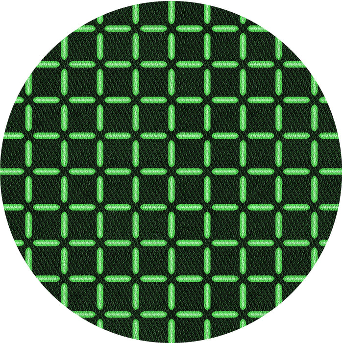 Square Patterned Black Rug, pat2463grn