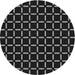 Square Patterned Black Rug, pat2463gry