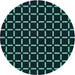 Square Patterned Dark Cyan Green Rug, pat2463lblu