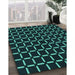 Machine Washable Transitional Dark Cyan Green Rug in a Family Room, wshpat2463lblu