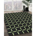 Patterned Black Novelty Rug in Family Room, pat2463