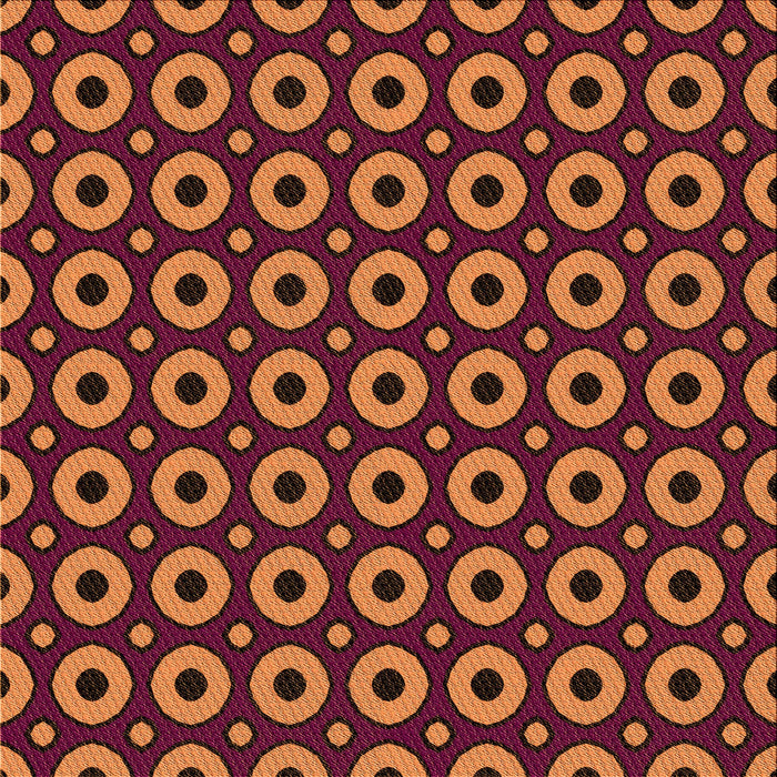 Round Patterned Orange Rug, pat2464org