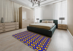 Patterned Bronze Brown Novelty Rug in a Bedroom, pat2464