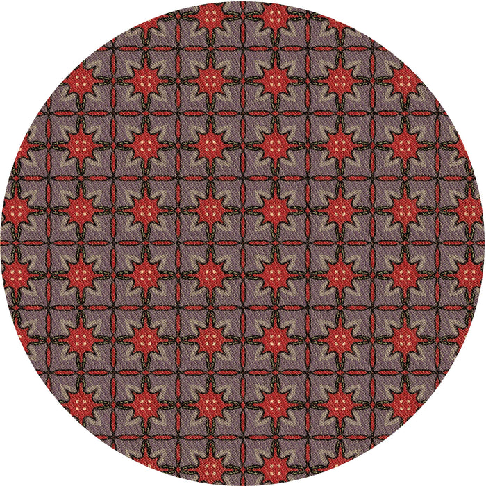Square Patterned Dark Almond Brown Rug, pat2465brn