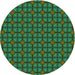 Square Patterned Army Green Rug, pat2465grn