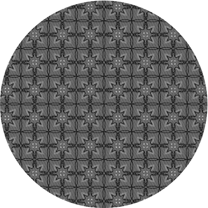 Square Patterned Platinum Gray Rug, pat2465gry