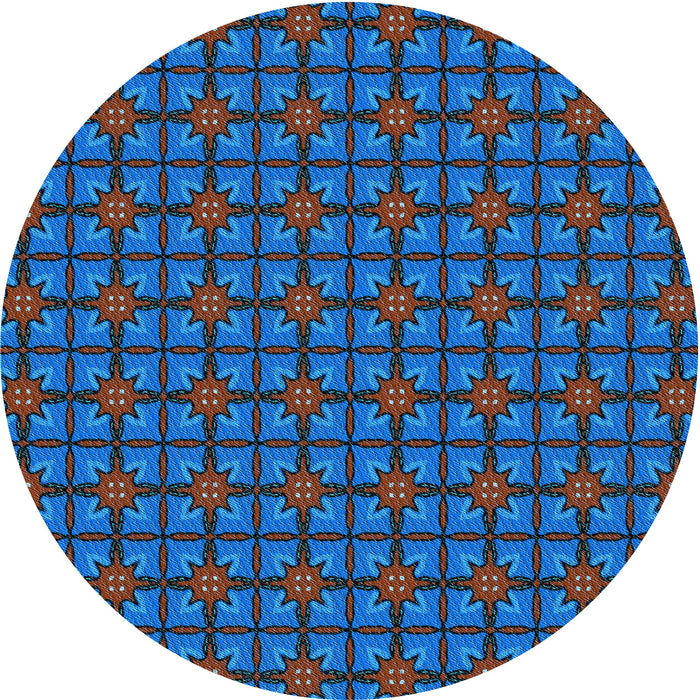 Square Machine Washable Transitional Neon Blue Rug in a Living Room, wshpat2465lblu