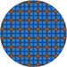 Square Patterned Neon Blue Rug, pat2465lblu